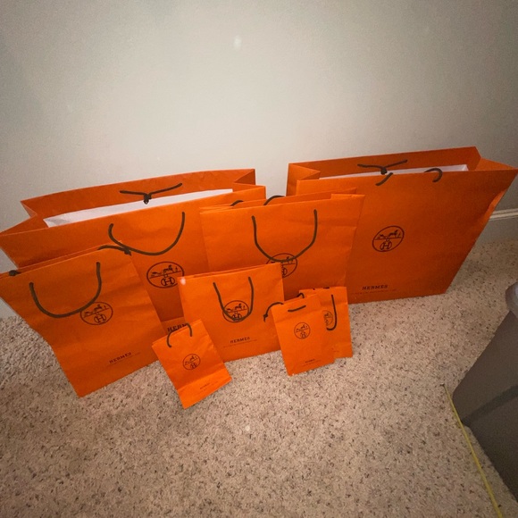Lot of 8 Hermes Shopping Bags - Picture 1 of 3